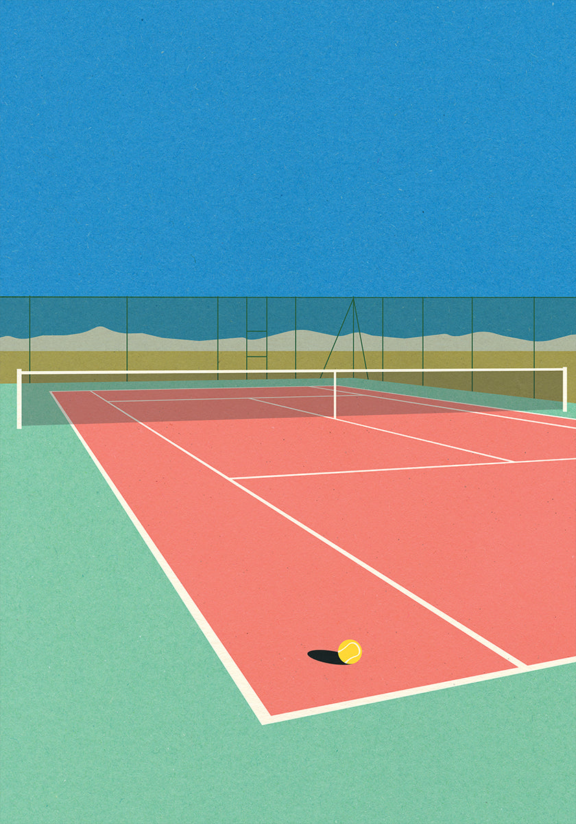 Póster Cancha de tenis en el desierto