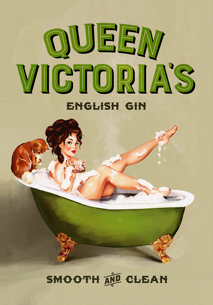 Chica pinup del baño de ginebra inglesa Queen Victoria