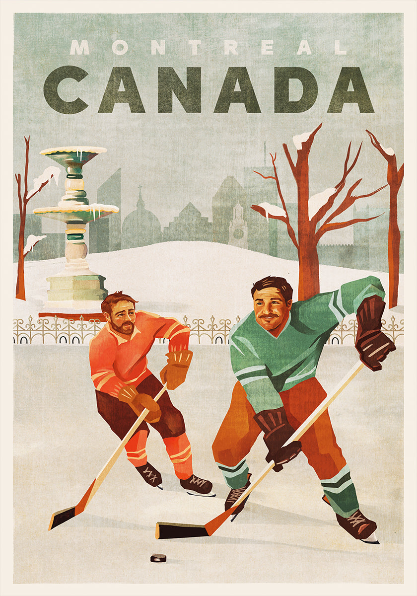 Chicos de hockey sobre estanques de Montreal, Canadá Póster