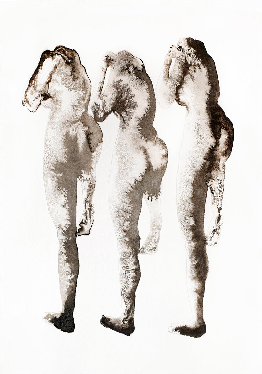 Estudio de figura 3x (después de Muybridge)
