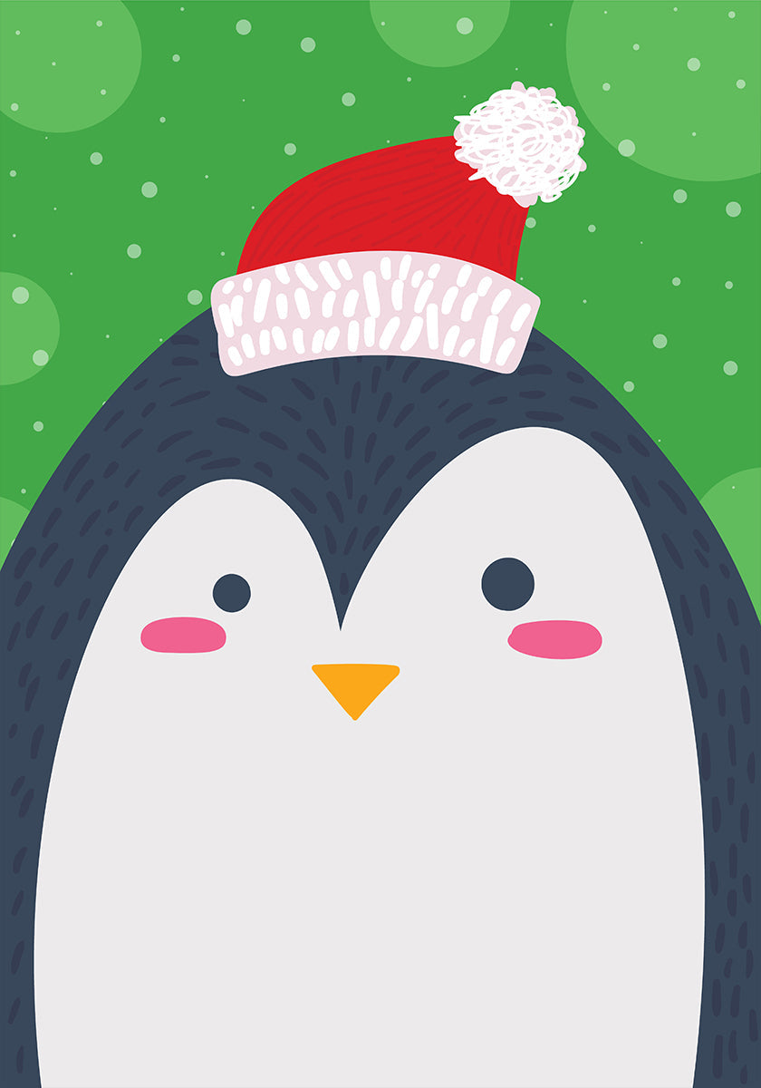 Alegría festiva del pingüino Póster