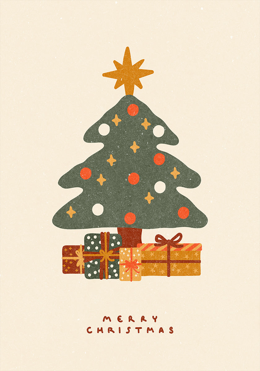 Póster Árbol de Navidad con regalos