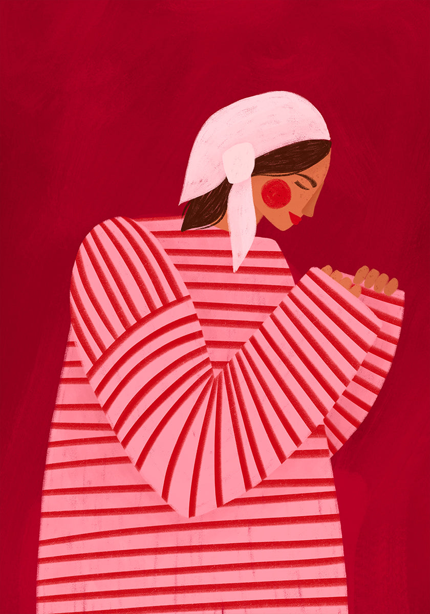 La mujer de las rayas rojas