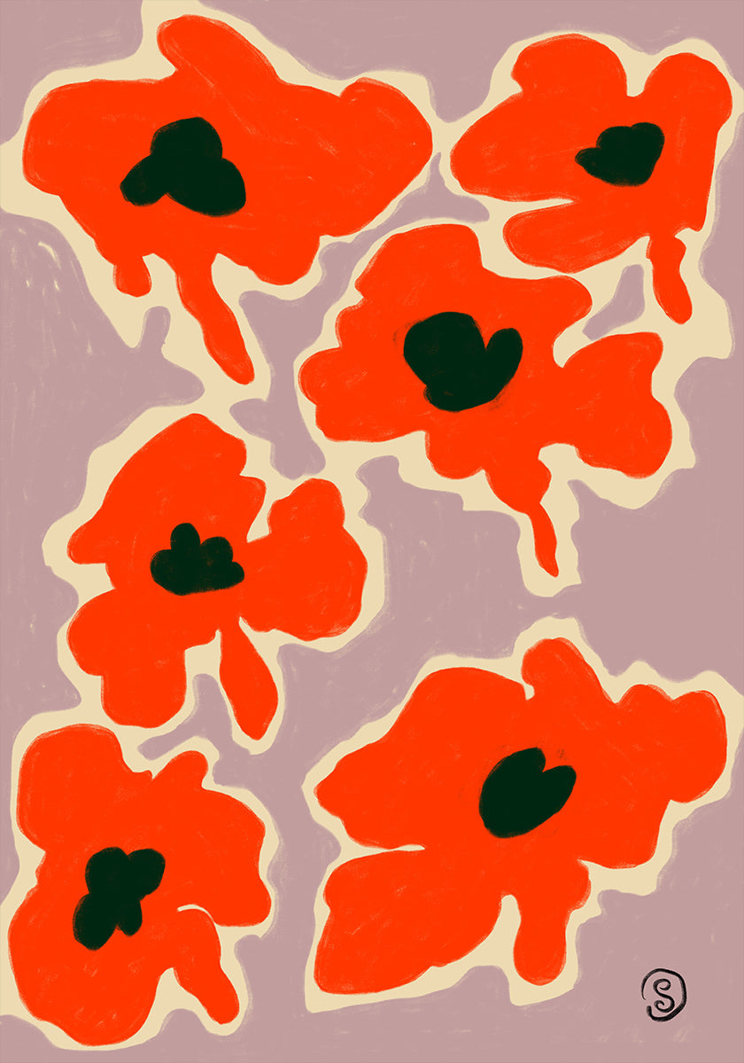 Flores de amapola vibrantes