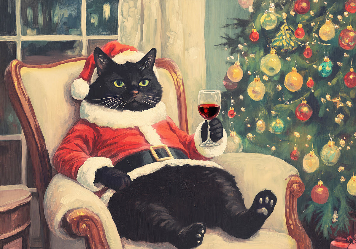 Gato escalofriante de Navidad Póster