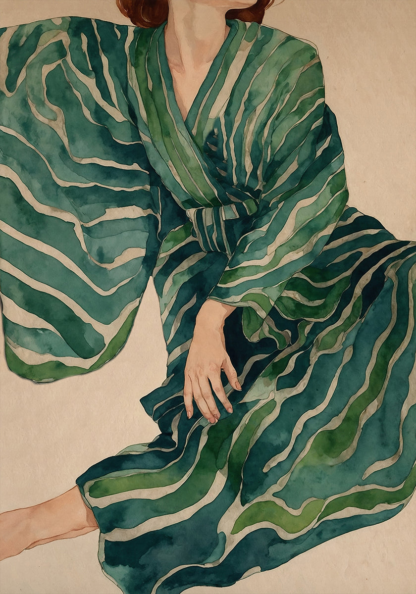 Flujo de kimono verde