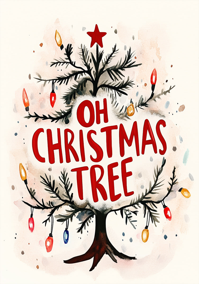 Resplandor del árbol festivo Póster