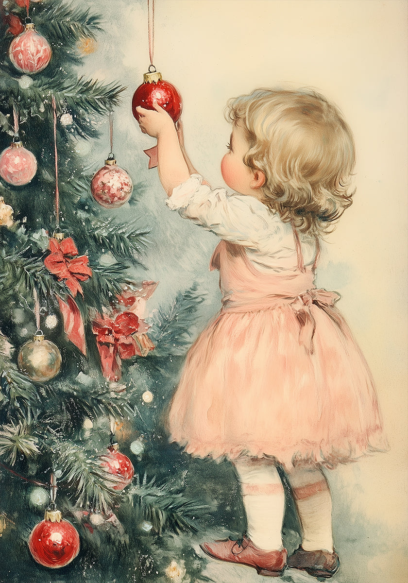 Póster Niña en Nochebuena