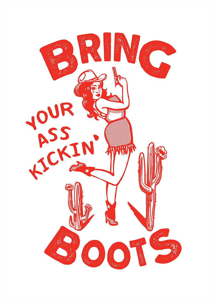 Ass Kicking Boots Funny Western Cowgirl (NEW) - Posterbox