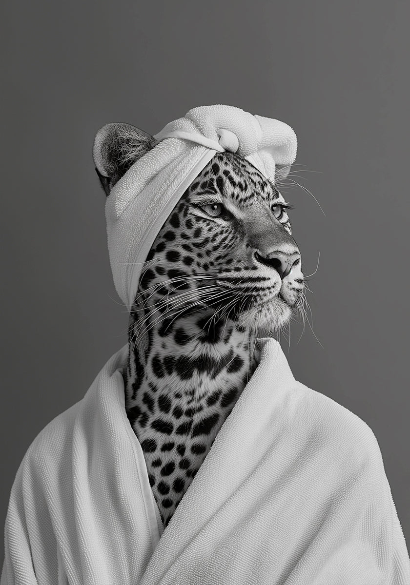 Día de spa Lady Leopard Póster