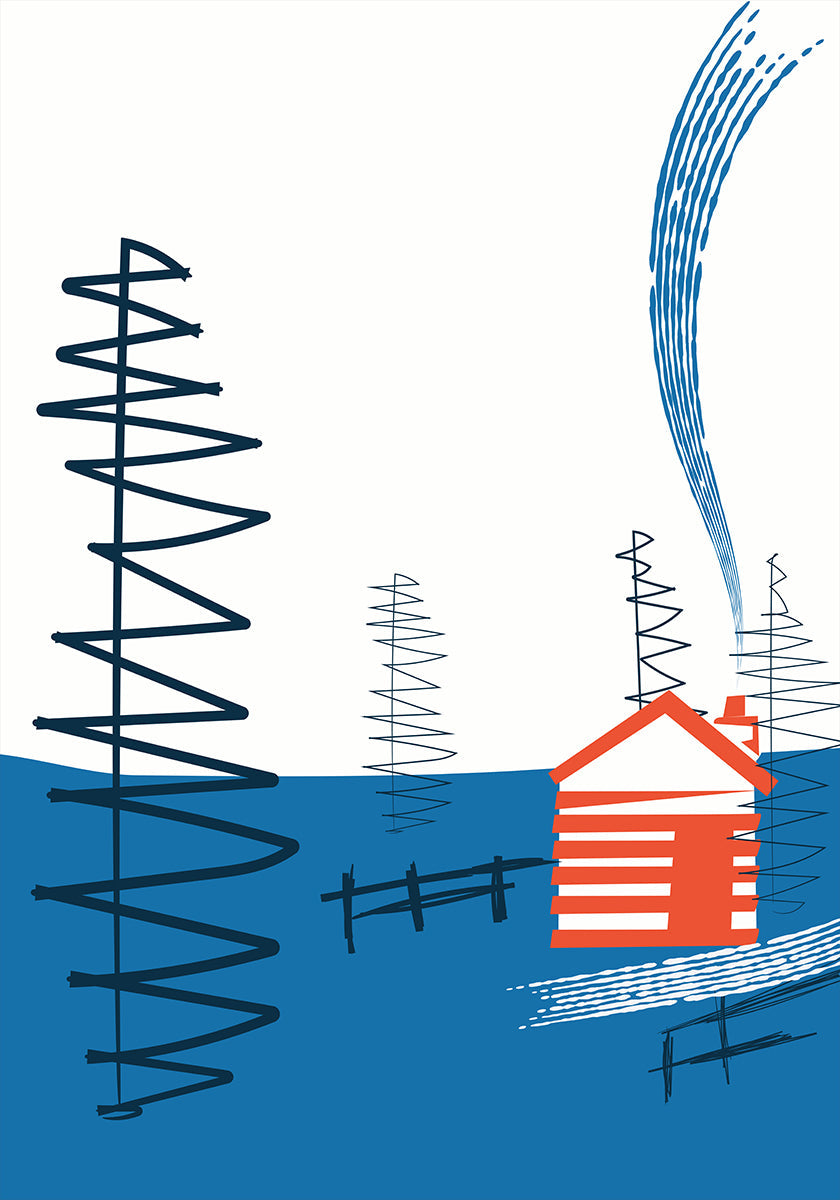 Póster Acogedor refugio en cabaña