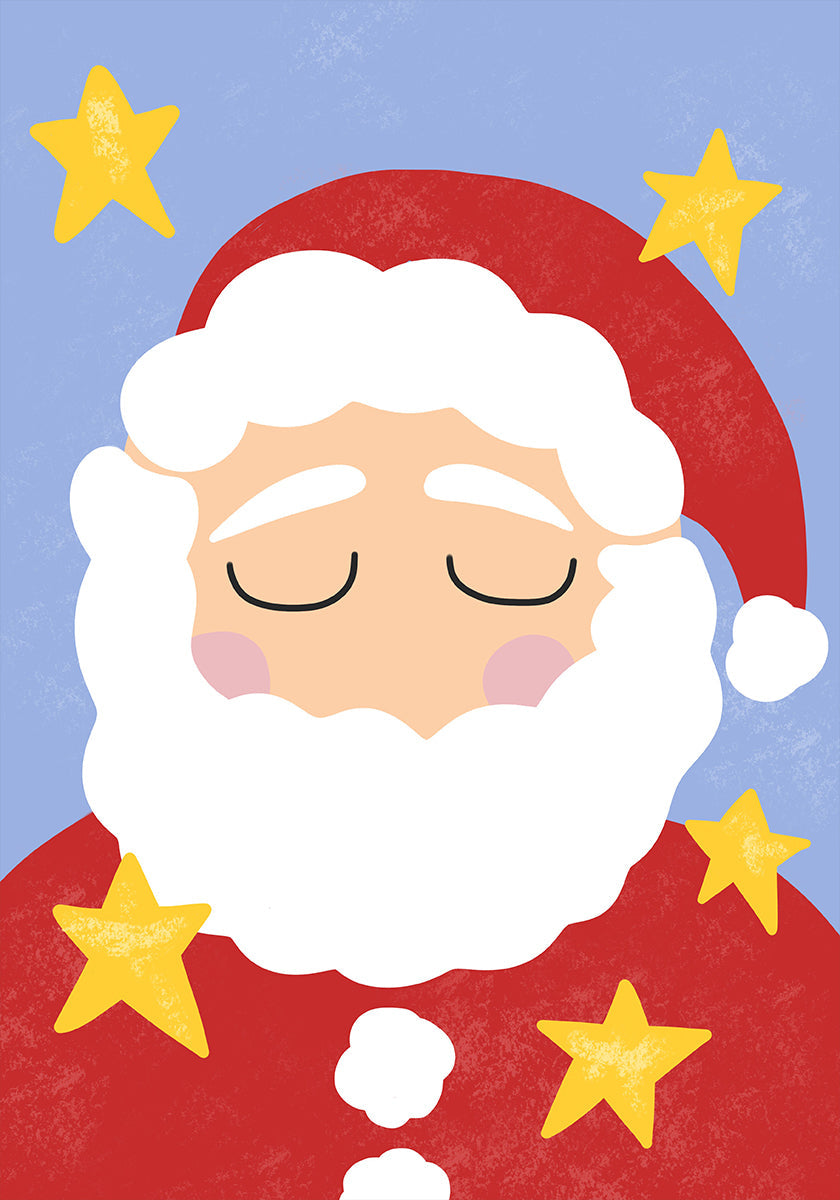 Papá Noel con estrellas Póster