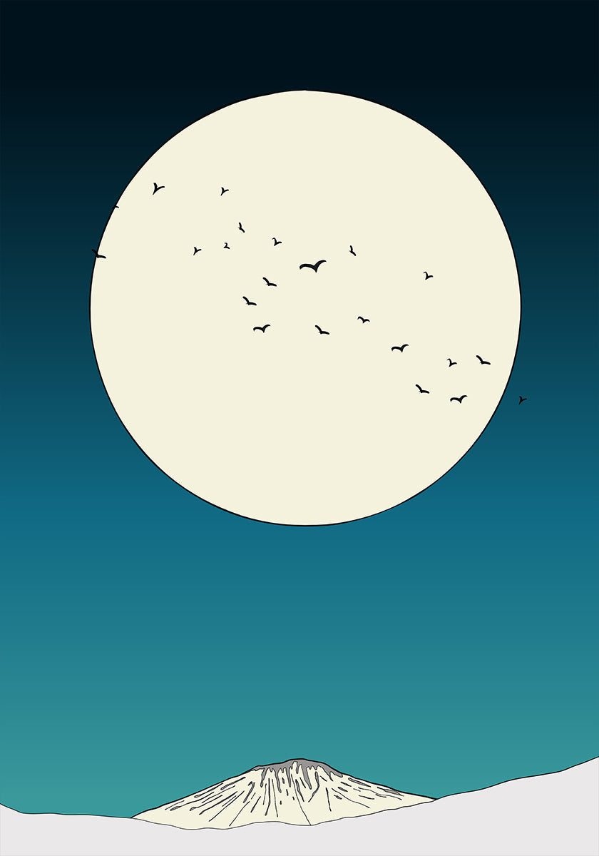 Ascenso iluminado por la luna Póster