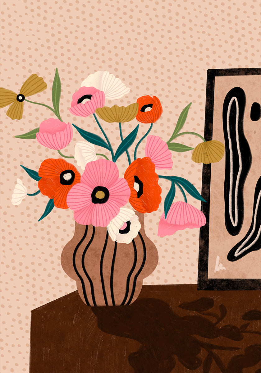 Flowers On Sideboard Plakat