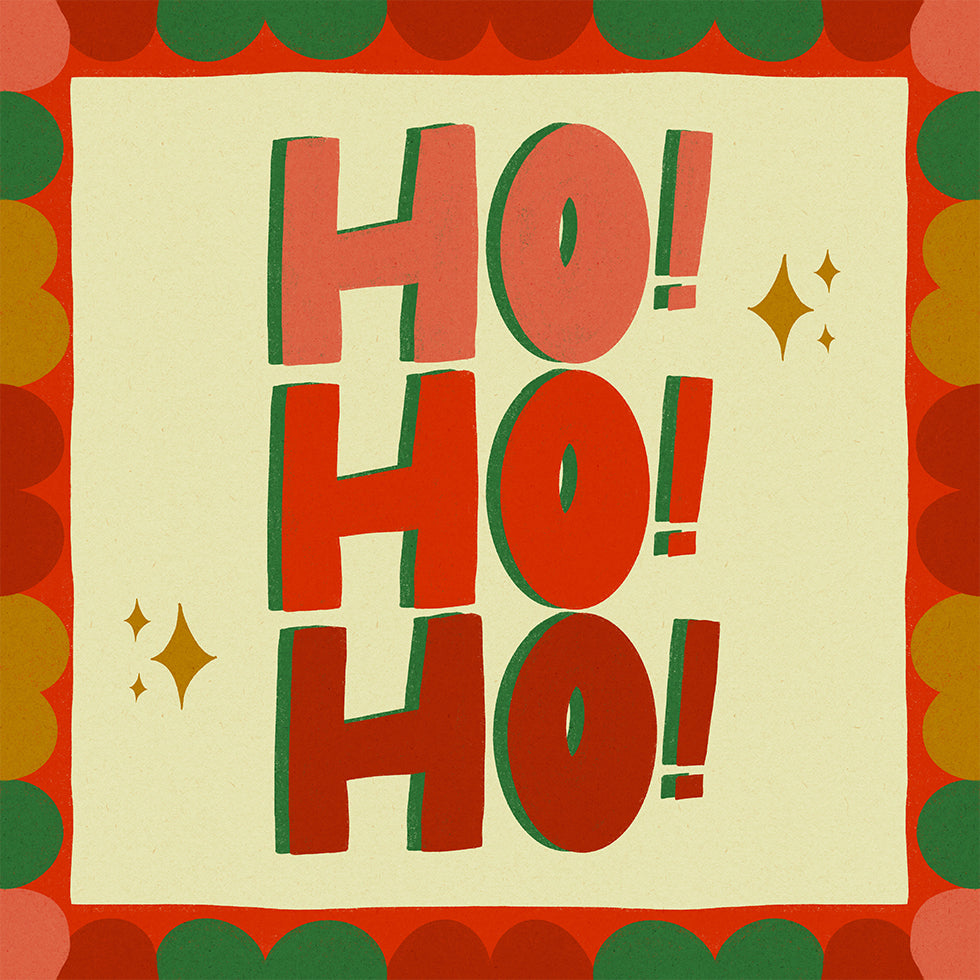 Ilustración festiva de Navidad Ho Ho Ho (NUEVO)