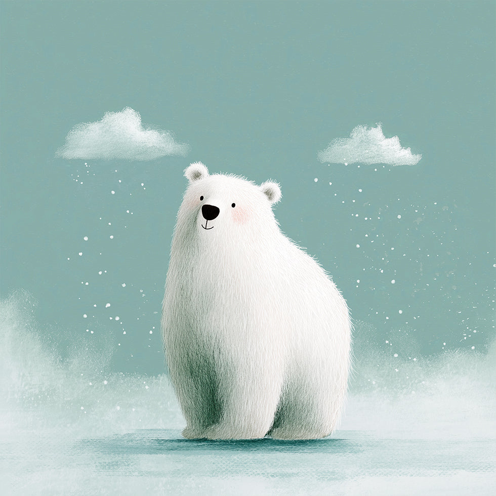 Póster Oso polar feliz