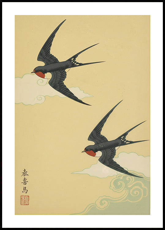 Swallows in Flight Poster - Posterbox