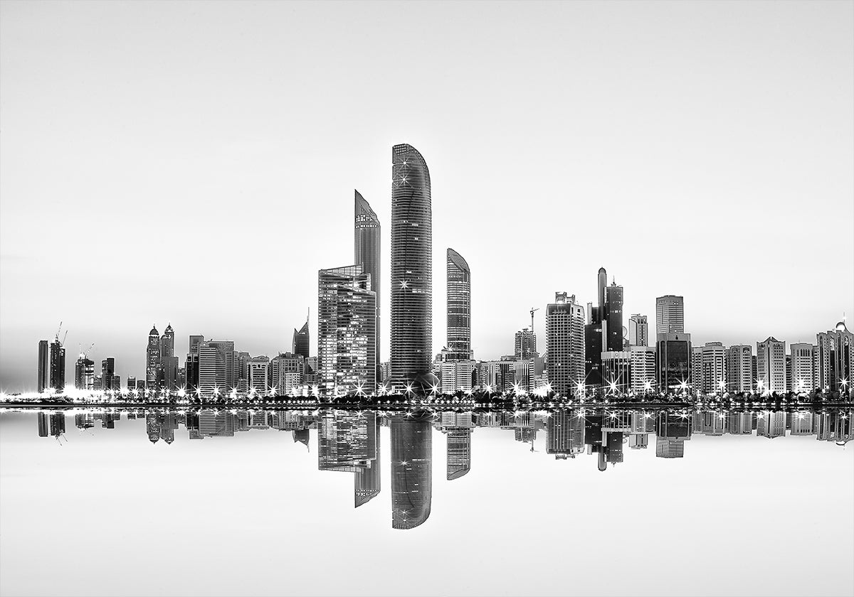Reflexión urbana de Abu Dhabi Póster