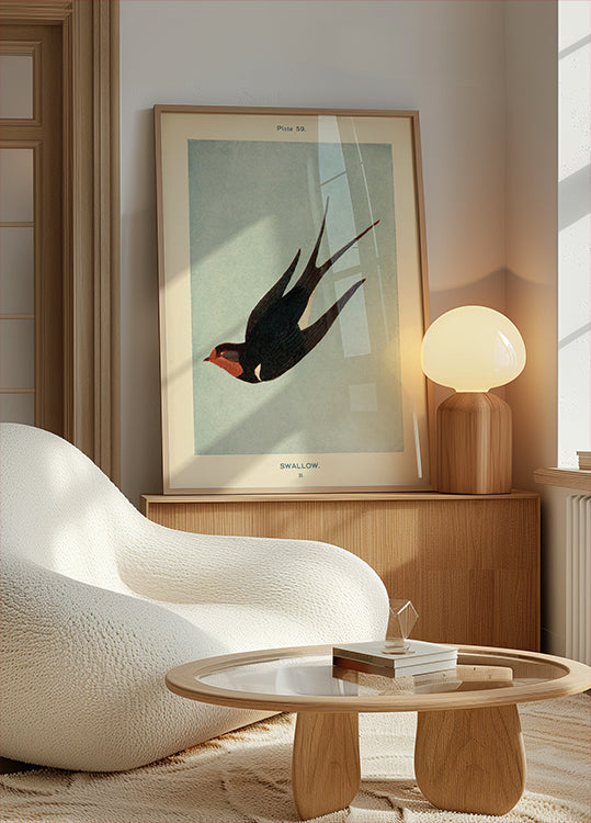 Vintage Swallow Study Poster - Posterbox