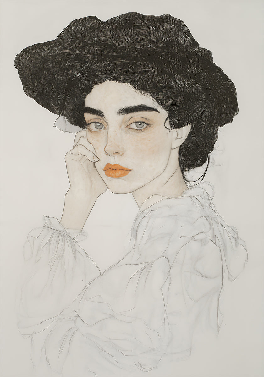 Portrait of a Woman with Expressive Eyes Plakat - Posterbox