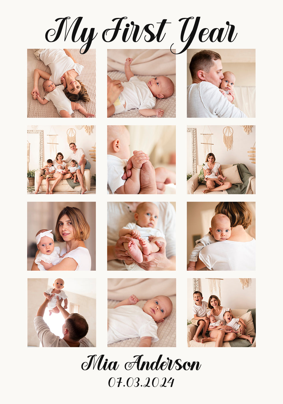Collage de fotos de mi primer año Póster