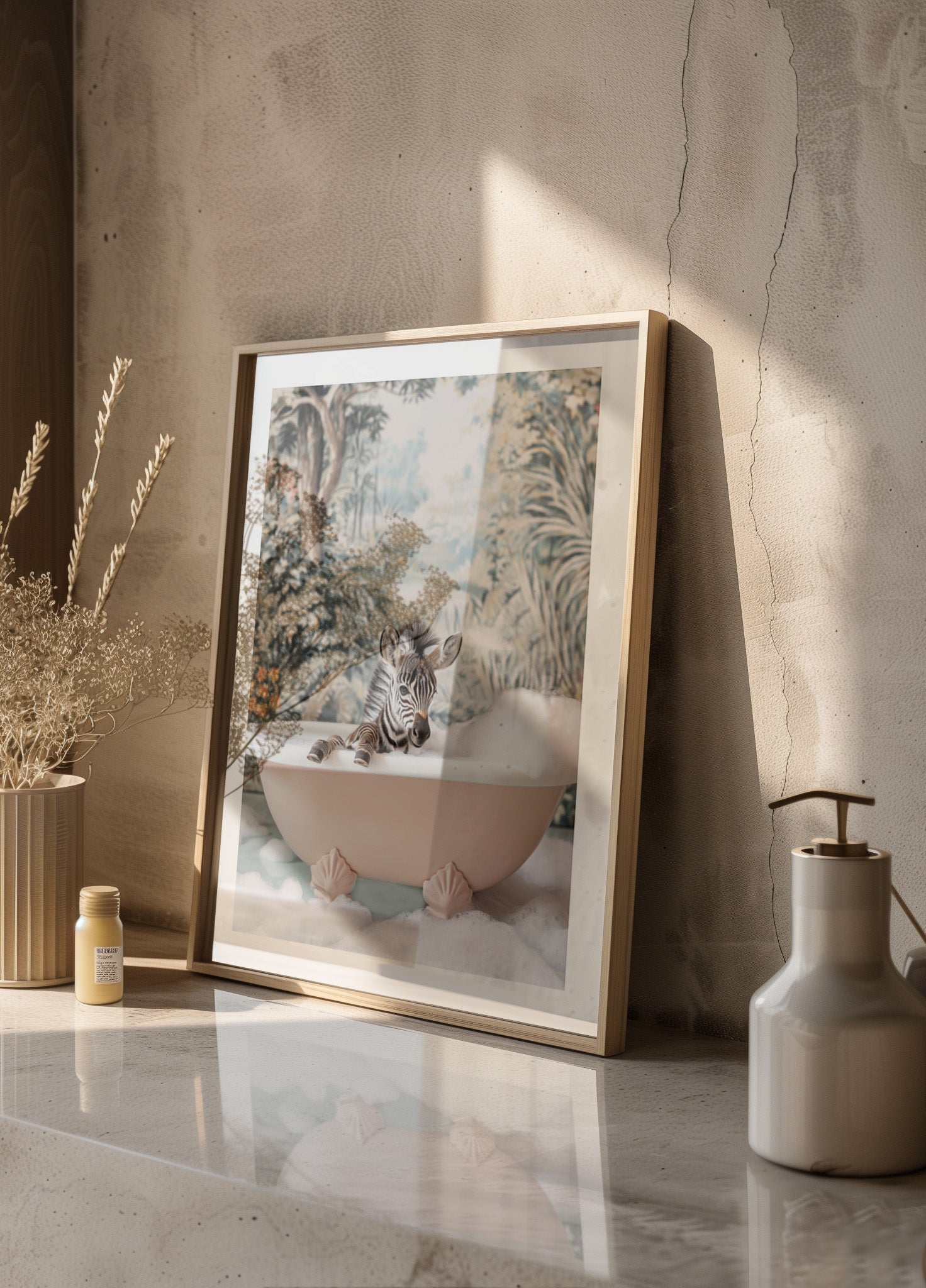 Baño de burbujas de cebra bebé
