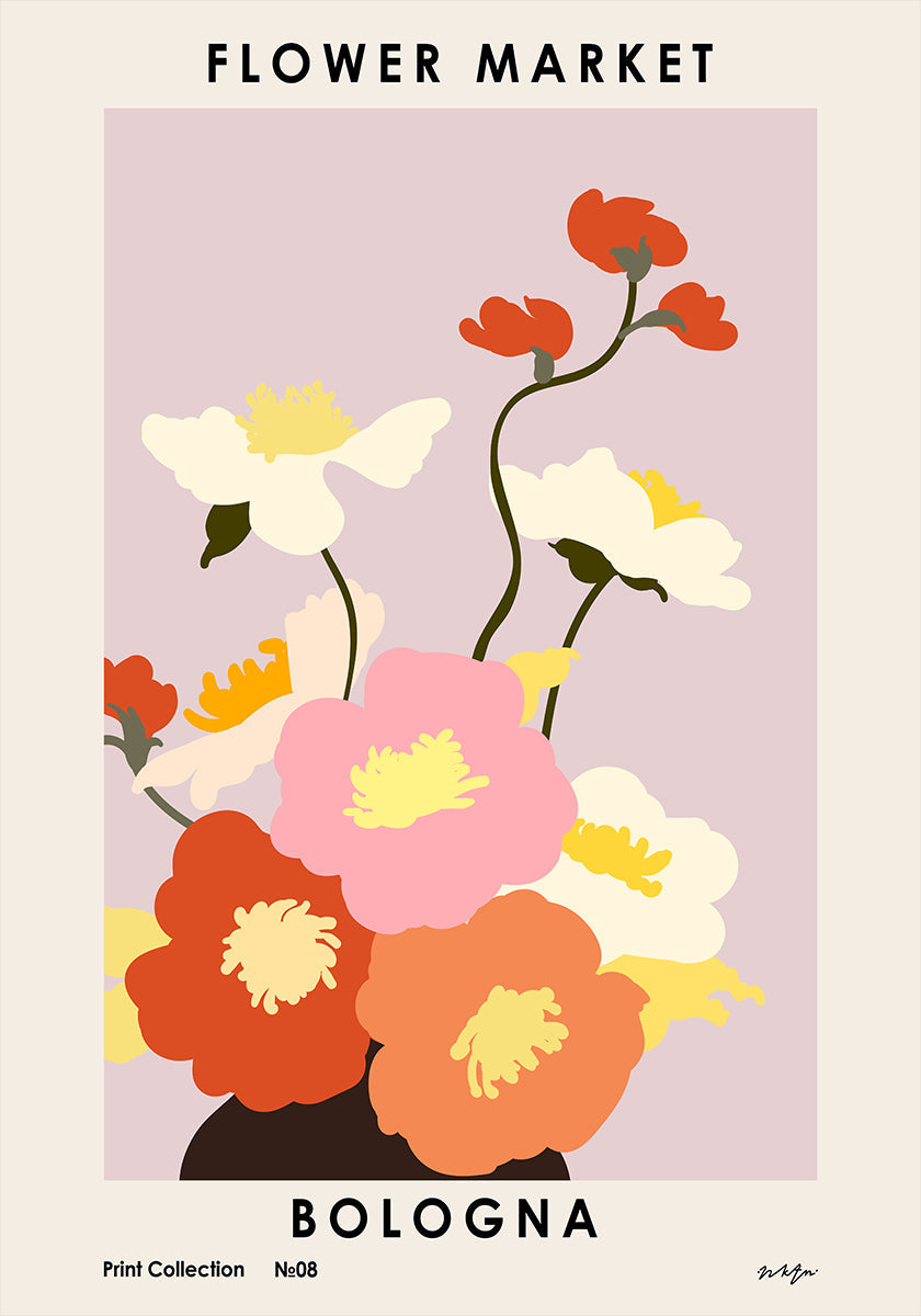 Mercado de las Flores. Póster Bolonia