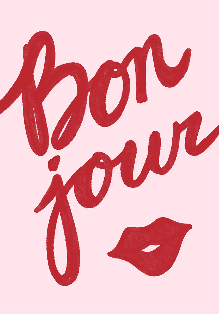 Póster Bonjour beso