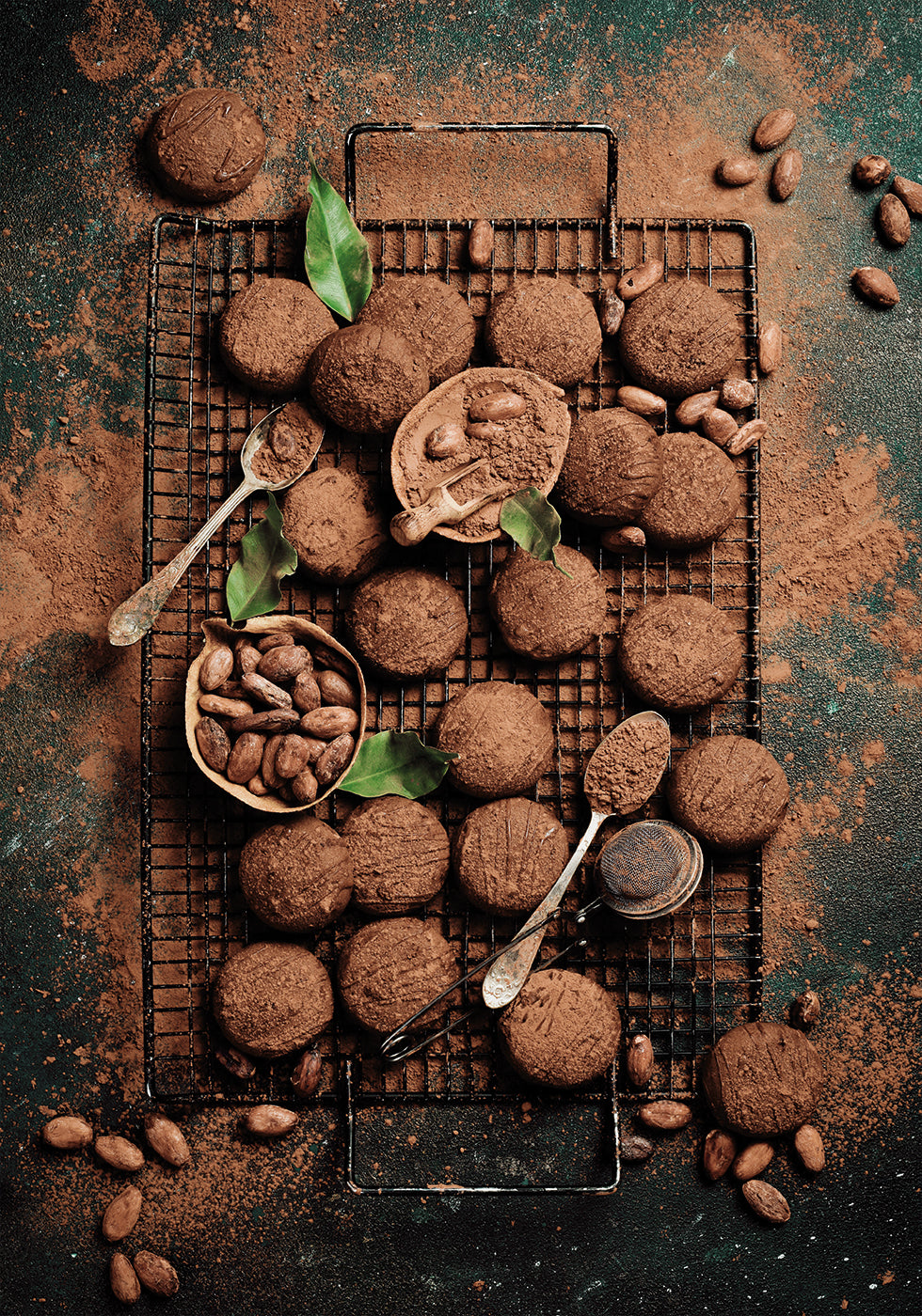 Póster Galletas de chocolate artesanales con polvo de cacao