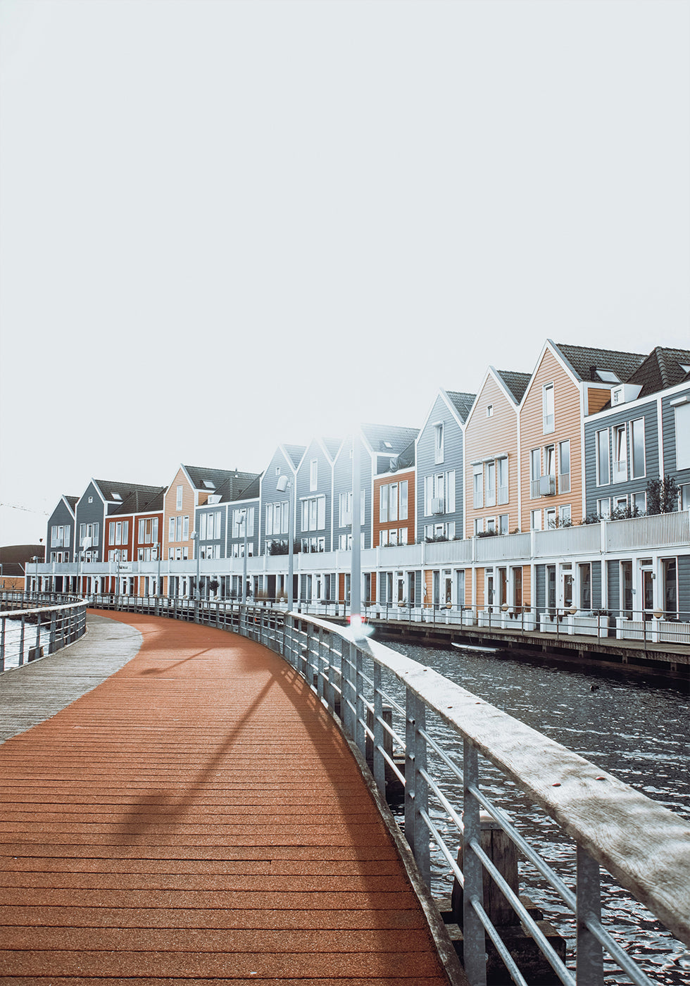 Colorful Houses At The Rietplas In Houten Plakat - Posterbox.dk