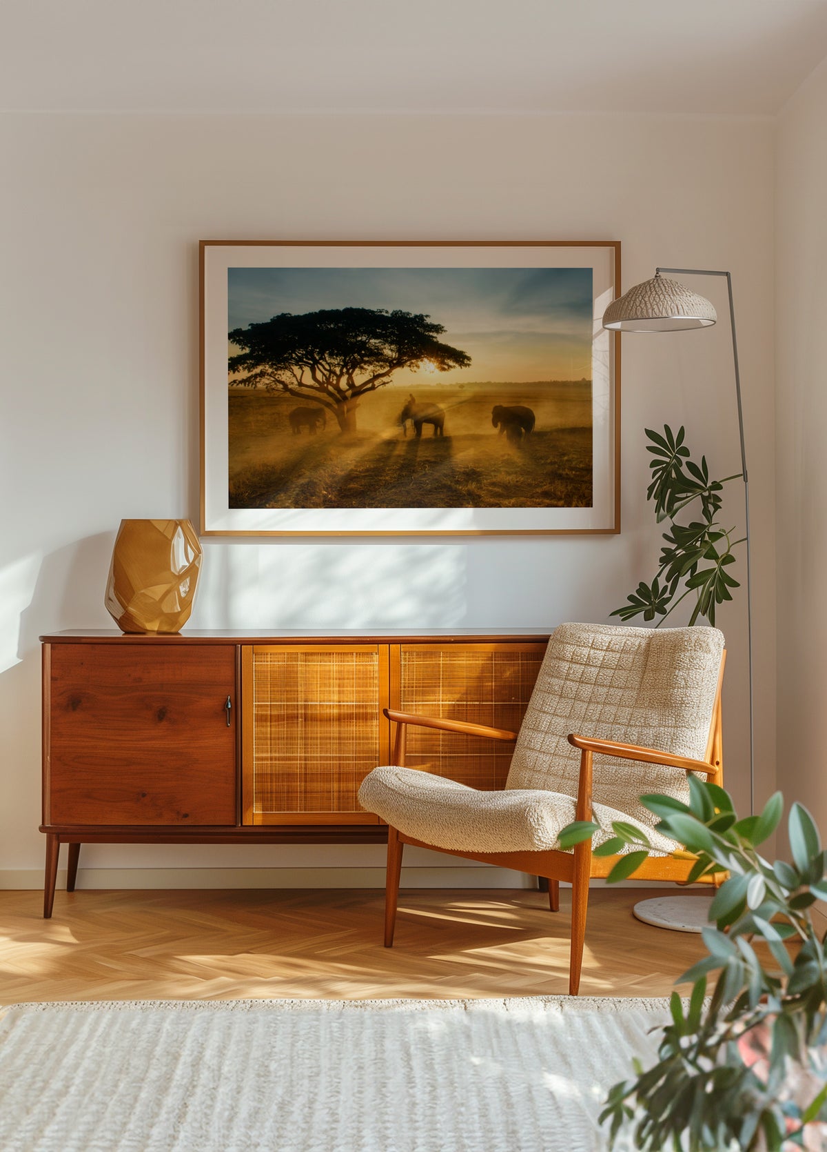 El atardecer dorado del elefante