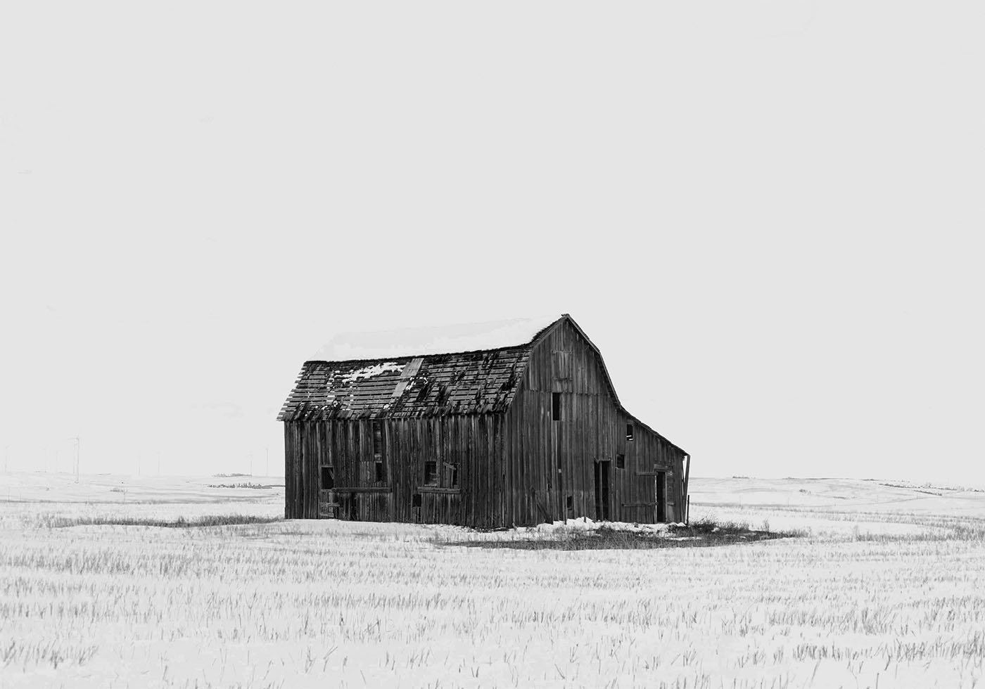 Farm Barn in Winter Plakat - Posterbox.dk
