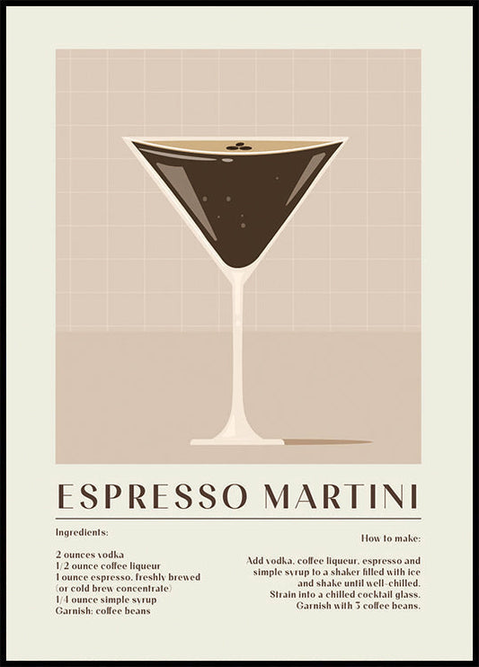 Afiche de martini espresso