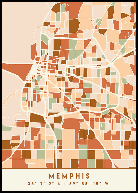 Mapas negros Tonos tierra 51 Póster
