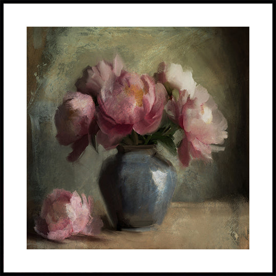 Pivoines Una Rosa Póster
