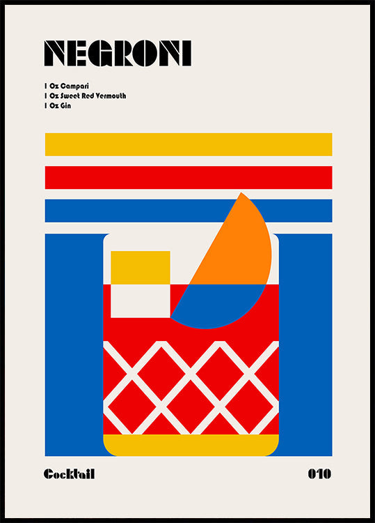 Cóctel Negroni Bauhaus Póster