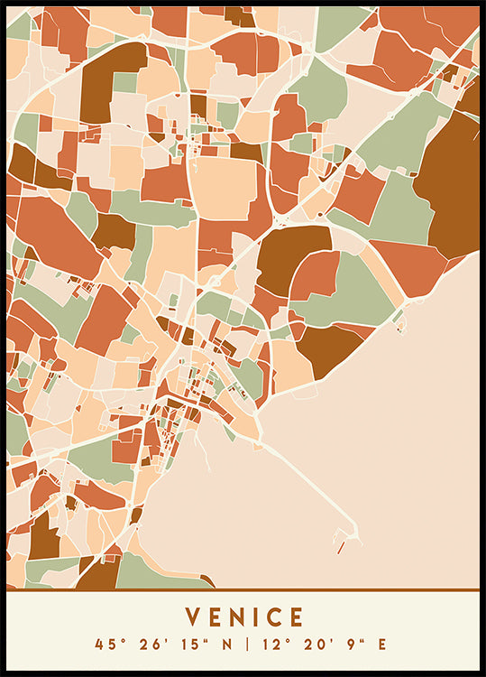 Mapas negros Tonos tierra 91 Póster