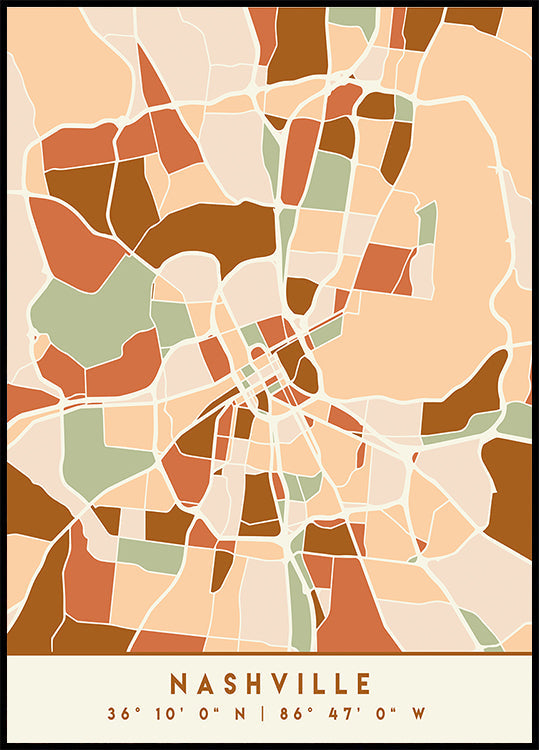 Mapas negros Tonos tierra 59 Póster