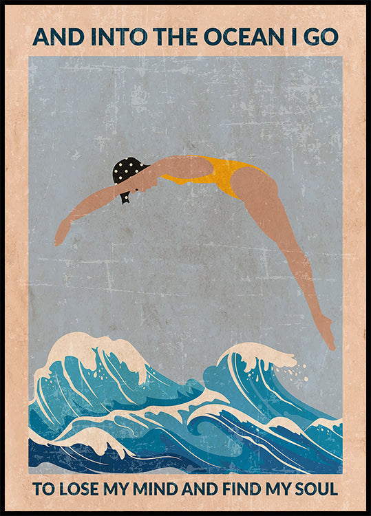 Arte de pared estándar Into the Ocean (azul)
