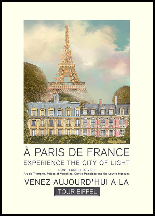 Estampado retro de París Póster