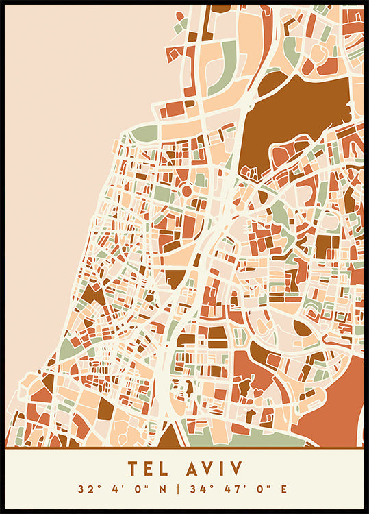 Mapas negros Tonos tierra 87 Póster