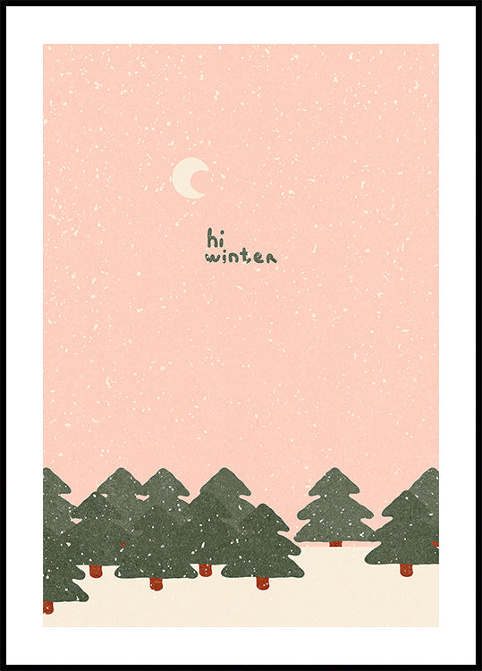 Póster Nevadas mágicas en el bosque