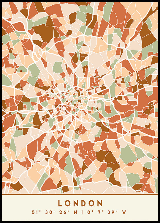 Mapas negros Tonos tierra 41 Póster