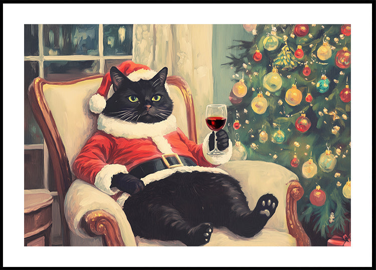 Gato escalofriante de Navidad Póster