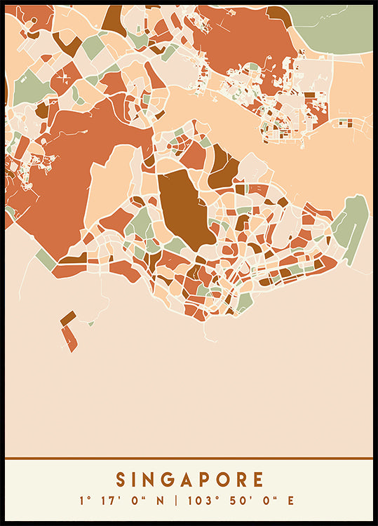 Mapas negros Tonos tierra 81 Póster