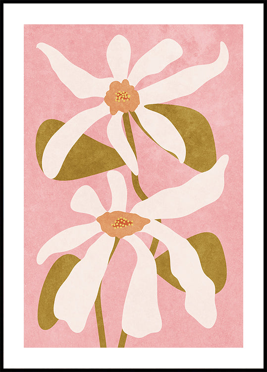 Póster Flores abstractas en
