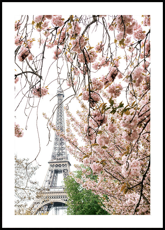 Póster con vista serena de un pueblo costero