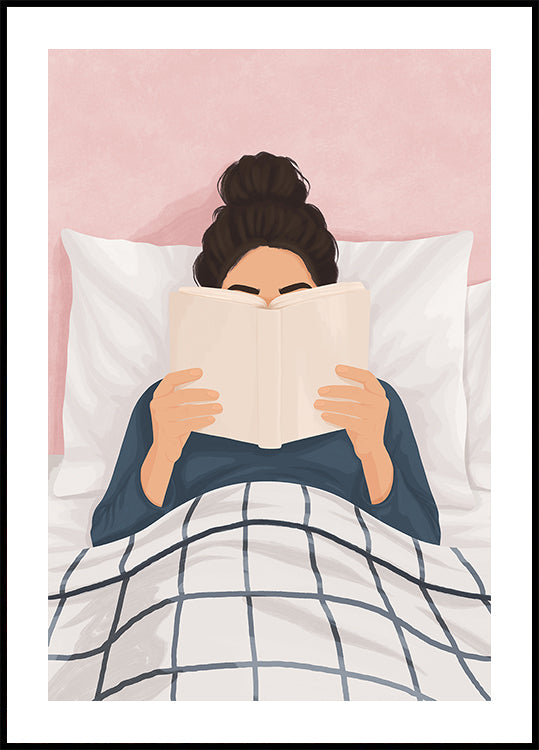 Niña leyendo un libro Póster