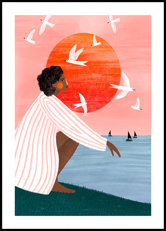 Puesta de sol por mi cuenta Póster