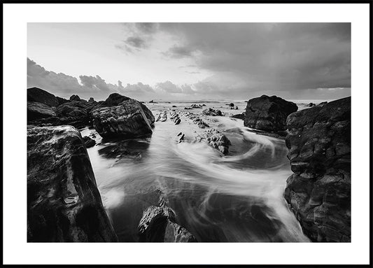 Póster Piedras en la costa 